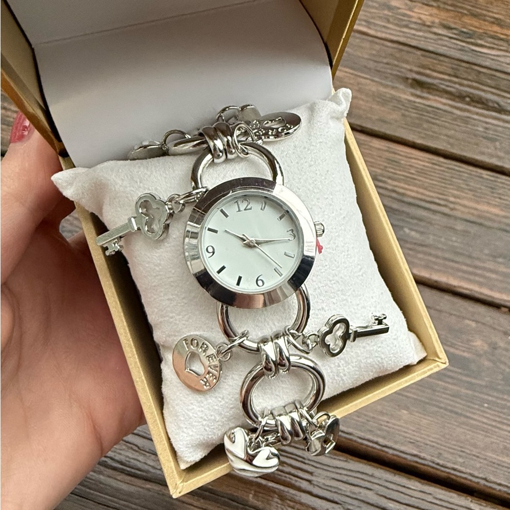 NEW Charter Club Forever Charm Watch in Silver